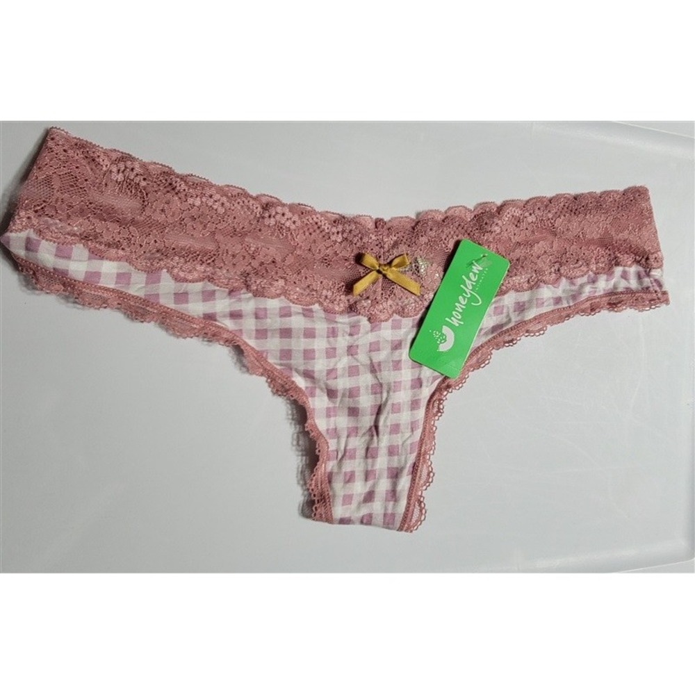 NWT honeydew XL Ahna Thong Panty Underwear Gingham 120213